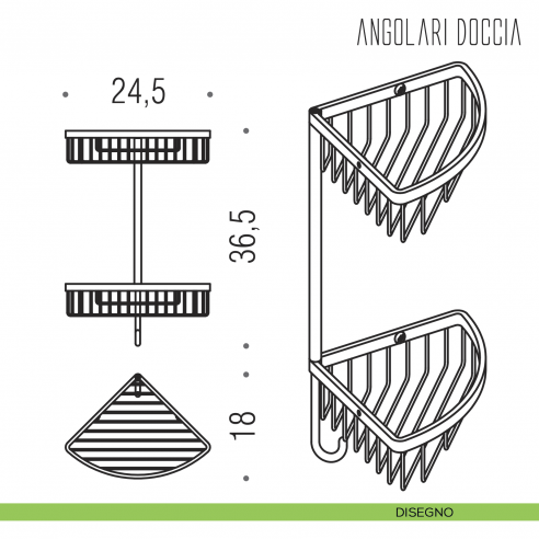 Angolare doccia Colombo Design con gancio disegno