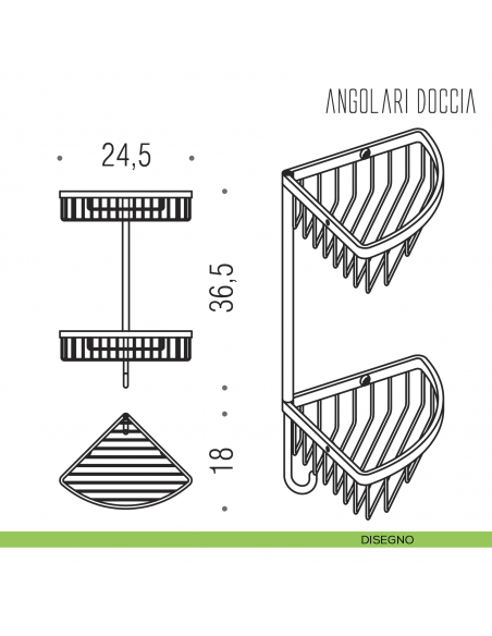 Angolare doccia Colombo Design con gancio disegno