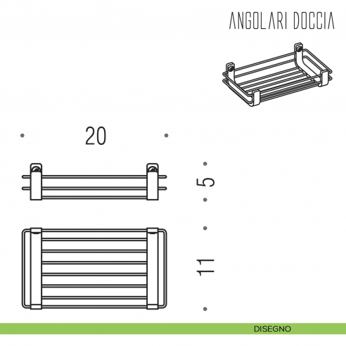 Portaoggetti da doccia e vasca Colombo Design disegno
