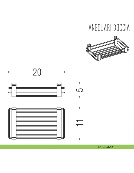 Portaoggetti da doccia e vasca Colombo Design disegno