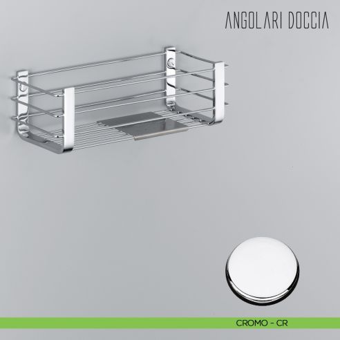 Portaoggetti da doccia e vasca Colombo Design con ripiano inox cromo