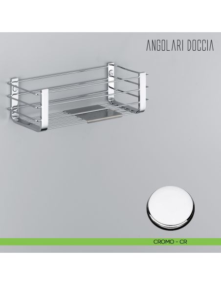 Portaoggetti da doccia e vasca Colombo Design con ripiano inox cromo