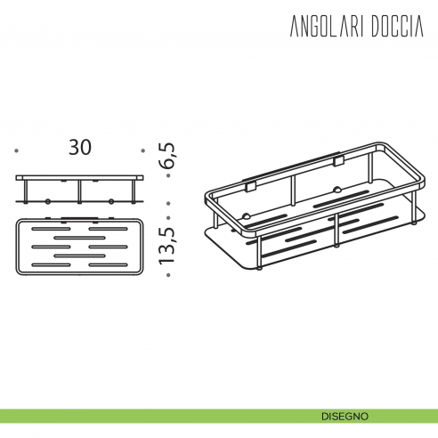 Angolare doccia Colombo Design sganciabile disegno