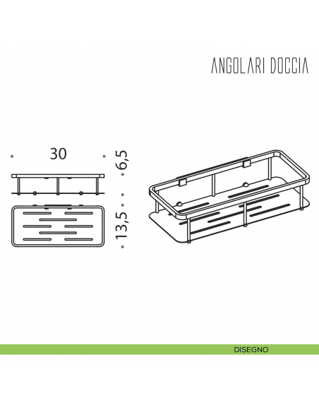 Angolare doccia Colombo Design sganciabile disegno
