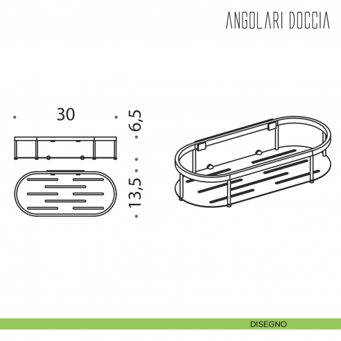Angolare doccia Colombo Design sganciabile disegno
