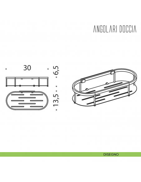 Angolare doccia Colombo Design sganciabile disegno