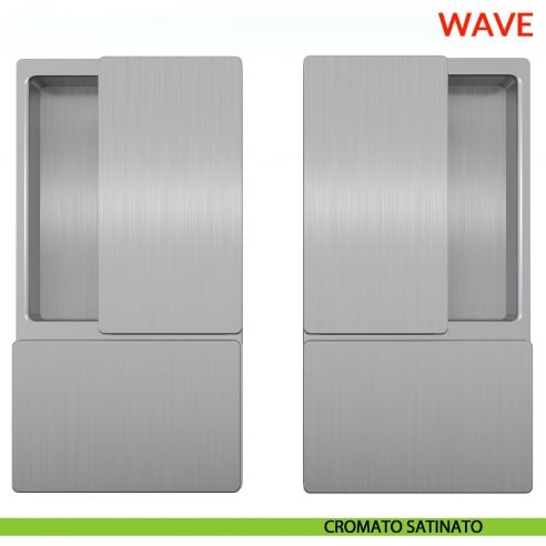 Maniglia Wave AGB foro cieco per porta a battente senza chiusura - cromato satinato