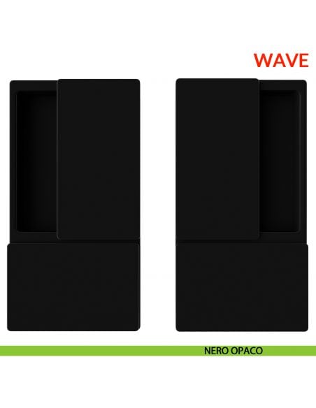 Maniglia Wave AGB foro cieco per porta a battente senza chiusura - nero opaco