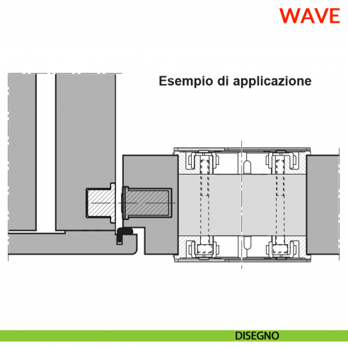 Maniglia Wave AGB foro cieco per porta a battente senza chiusura - disegno
