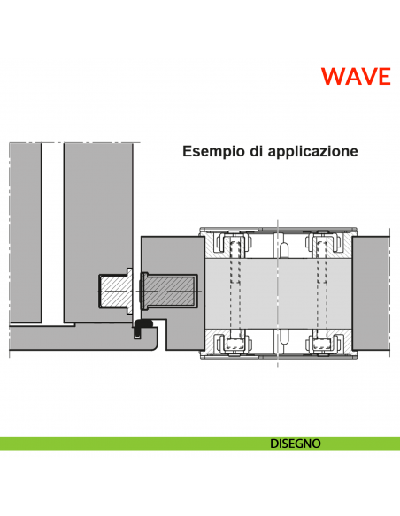 Maniglia Wave AGB foro cieco per porta a battente senza chiusura - disegno