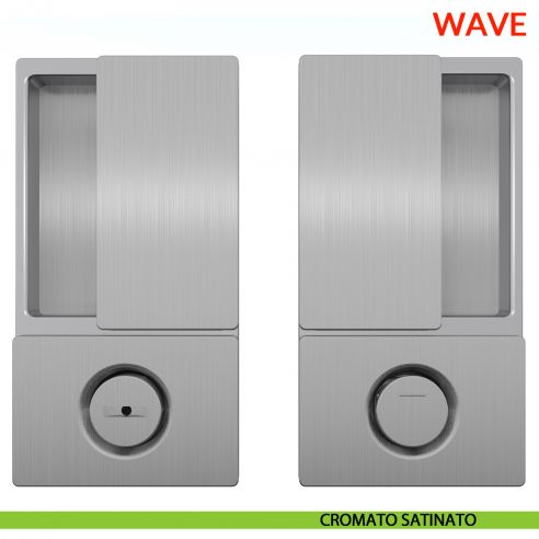 Maniglia Wave AGB foro bagno per porta a battente con chiusura - cromato satinato