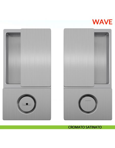Maniglia Wave AGB foro bagno per porta a battente con chiusura - cromato satinato