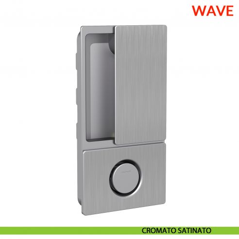 Maniglia Wave AGB foro bagno per porta a battente con chiusura - cromato satinato