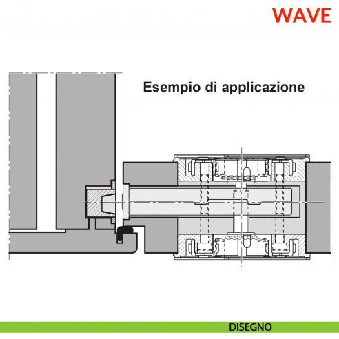 Maniglia Wave AGB foro bagno per porta a battente con chiusura - disegno