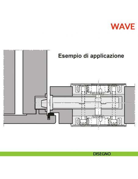 Maniglia Wave AGB foro bagno per porta a battente con chiusura - disegno