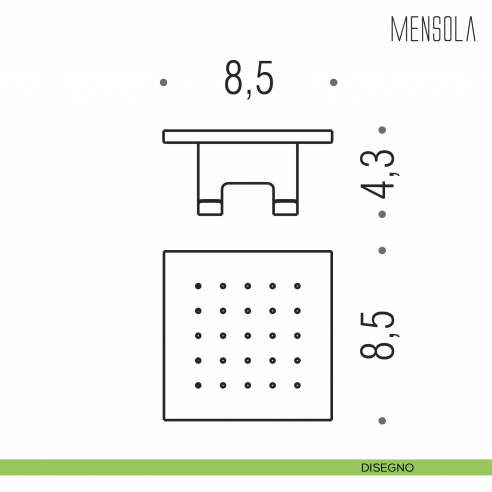 Mensola con gancio per tergivetro Colombo Design B9644 disegno