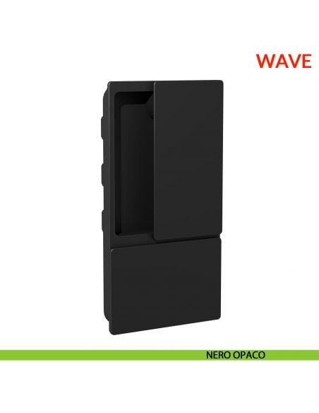 Maniglia Wave AGB foro cieco per porta scorrevole senza chiusura - nero opaco