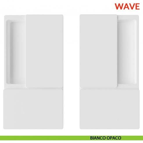 Maniglia Wave AGB foro cieco per porta scorrevole senza chiusura - bianco opaco