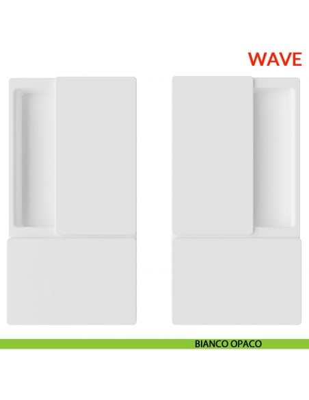 Maniglia Wave AGB foro cieco per porta scorrevole senza chiusura - bianco opaco