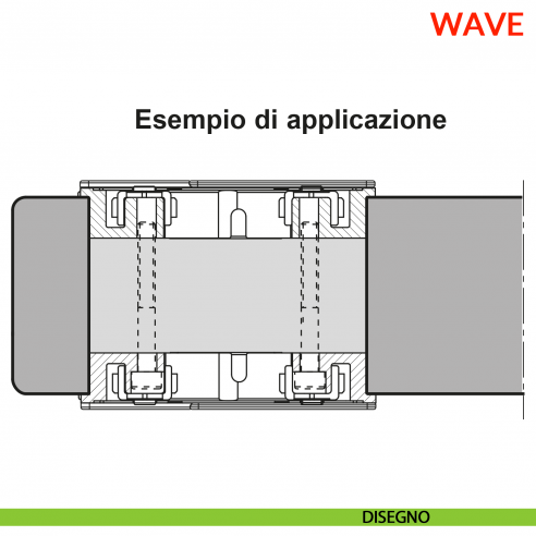Maniglia Wave AGB foro cieco per porta scorrevole senza chiusura - disegno