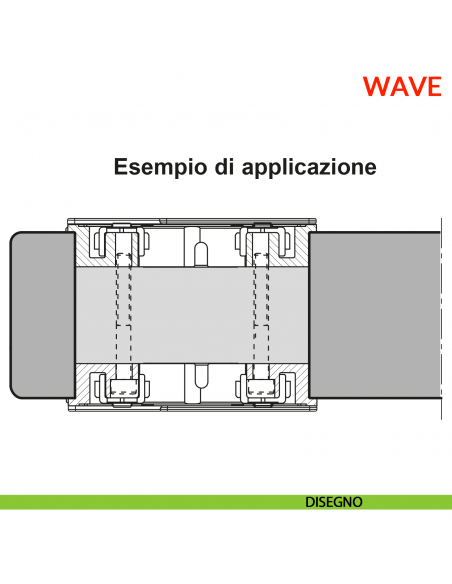 Maniglia Wave AGB foro cieco per porta scorrevole senza chiusura - disegno