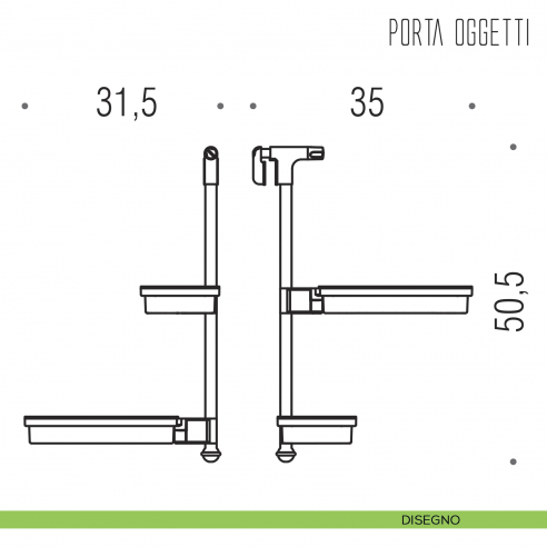 Portaoggetti universale per box doccia Colombo Design disegno