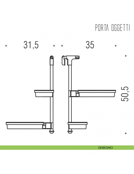 Portaoggetti universale per box doccia Colombo Design disegno