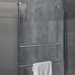 Cavalletto portaoggetti universale per box doccia con due porta salviette Colombo Design B9658