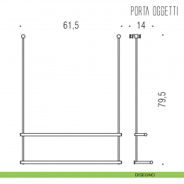 Cavalletto portaoggetti universale per box doccia con due porta salviette Colombo Design B9658 2
