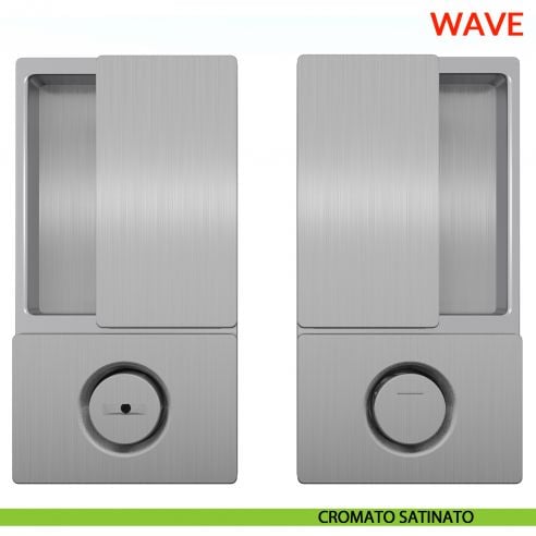 Maniglia Wave AGB foro bagno per porta scorrevole con chiusura - cromato satinato
