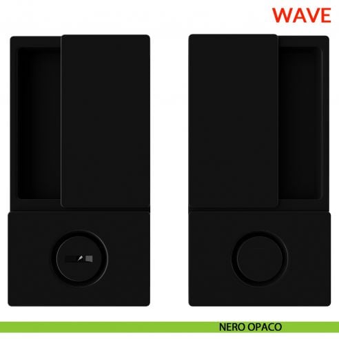 Maniglia Wave AGB foro bagno per porta scorrevole con chiusura - nero opaco