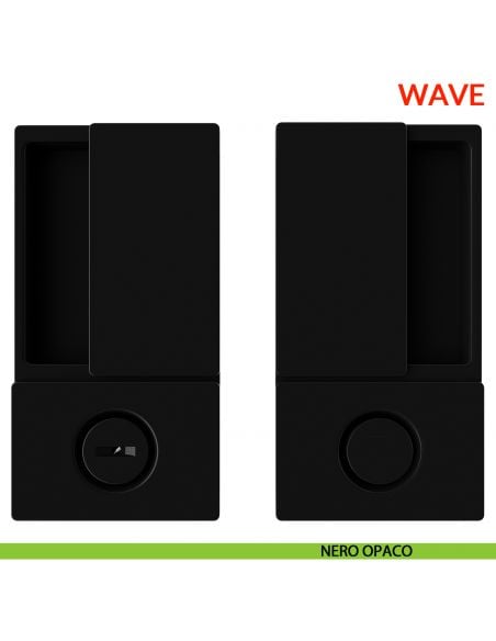 Maniglia Wave AGB foro bagno per porta scorrevole con chiusura - nero opaco