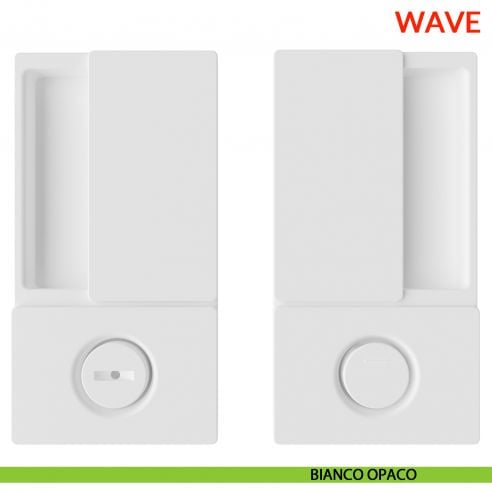 Maniglia Wave AGB foro bagno per porta scorrevole con chiusura - bianco opaco
