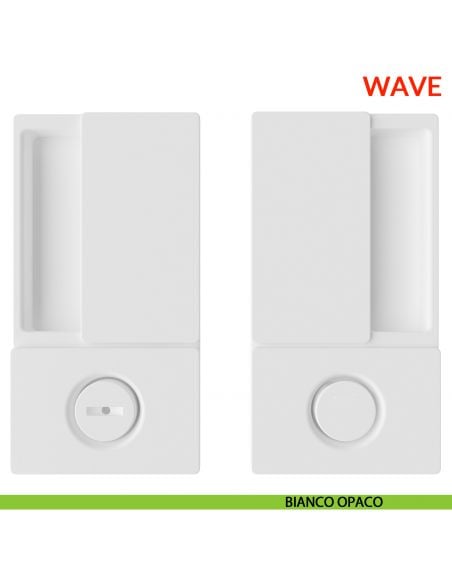 Maniglia Wave AGB foro bagno per porta scorrevole con chiusura - bianco opaco