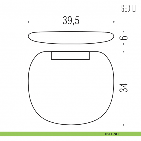 Sedile per doccia ribaltabile Colombo Design disegno