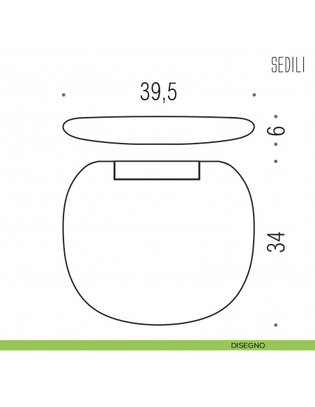 Sedile per doccia ribaltabile Colombo Design disegno