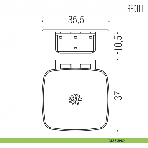Sedile per doccia ribaltabile Colombo Design B9645 disegno