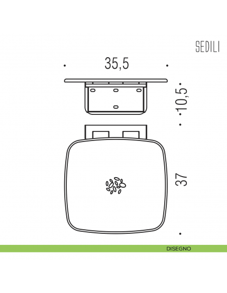 Sedile per doccia ribaltabile Colombo Design B9645 disegno
