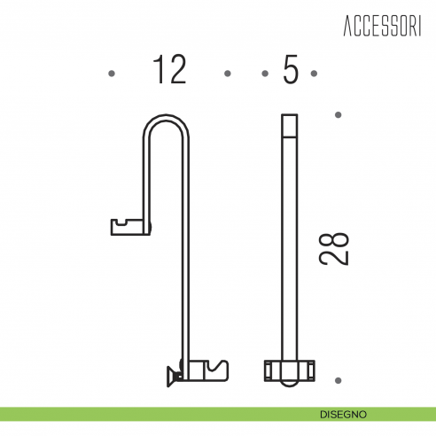 Cavalletto porta tergivetro per box doccia Colombo Design disegno