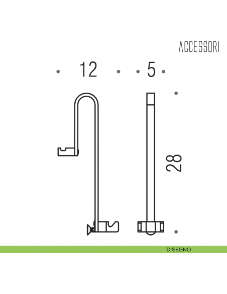 Cavalletto porta tergivetro per box doccia Colombo Design disegno