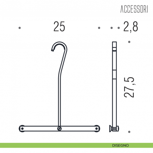 Kit di fissaggio per asta doccia Colombo Design B9650 disegno