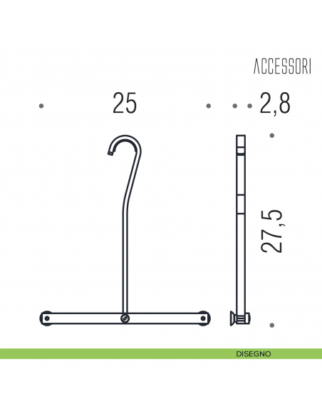 Kit di fissaggio per asta doccia Colombo Design B9650 disegno