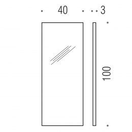 Specchio per bagno rettangolare Colombo Design Gallery 100x40 cm