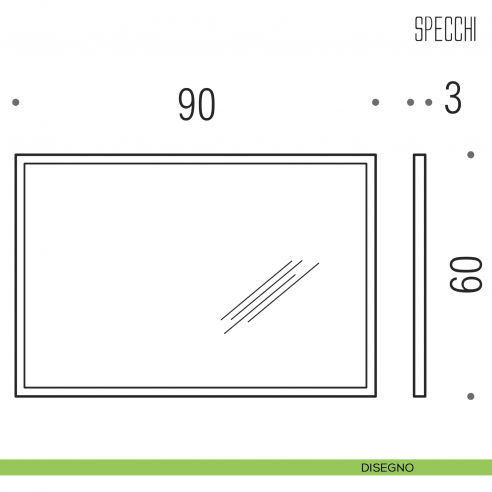 Specchio rettangolare con cornice acciaio Colombo Design Fashion Mirrors 60x90 cm disegno