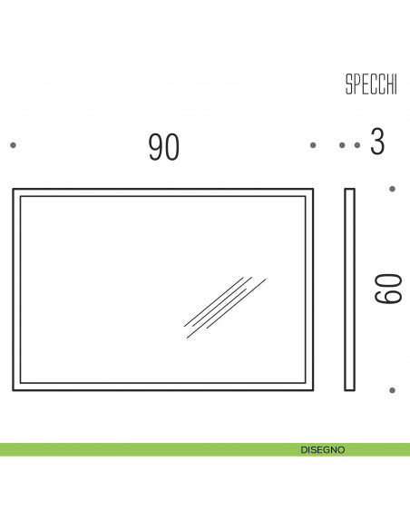 Specchio rettangolare con cornice acciaio Colombo Design Fashion Mirrors 60x90 cm disegno