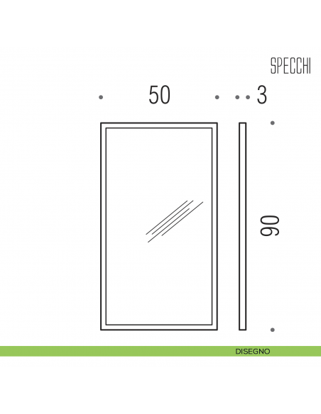 Specchio rettangolare con cornice acciaio Colombo Design Fashion Mirrors 90x50 cm disegno