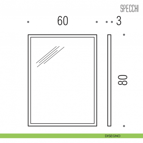 Specchio rettangolare con cornice acciaio Colombo Design Fashion Mirrors 80x60 cm disegno