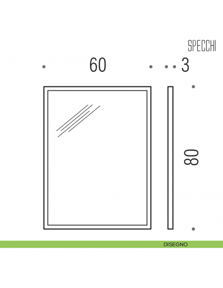 Specchio rettangolare con cornice acciaio Colombo Design Fashion Mirrors 80x60 cm disegno