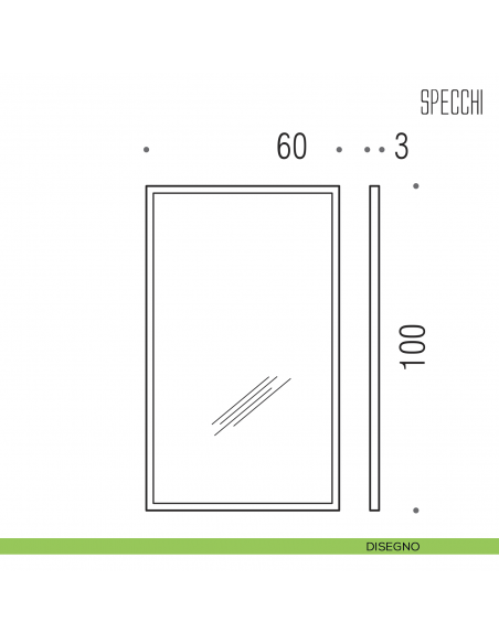 Specchio rettangolare con cornice acciaio Colombo Design Fashion Mirrors 100x60 cm disegno
