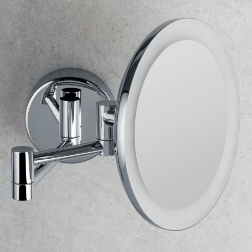 Specchio ingranditore a muro 3x con luce LED Colombo Design